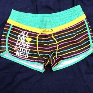 Neon Striped Swim Shorts ☀️🏝⛱